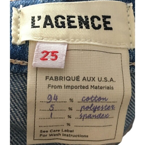 L'Agence Jeans Women's Size 25 Blue Bell Peach Flare Leg Cotton Blend - Picture 7 of 7